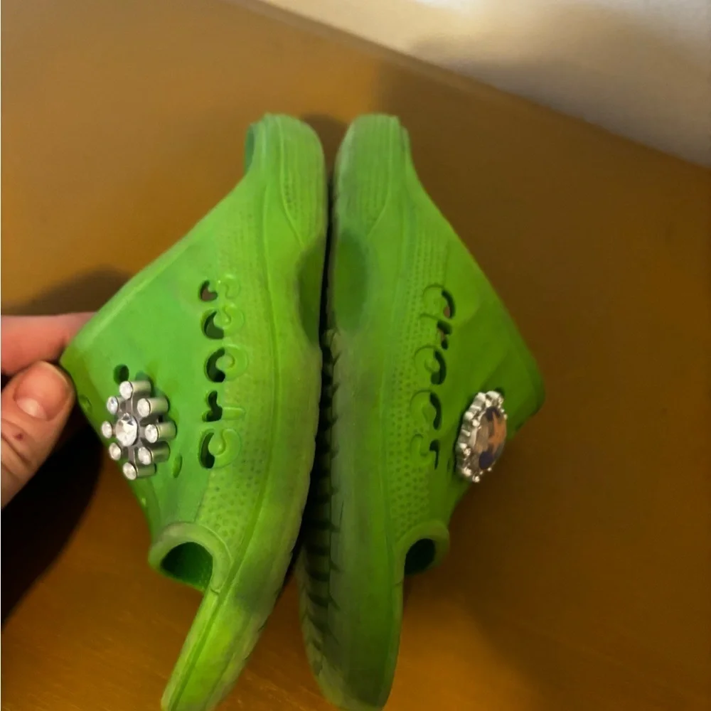Green Kids CROCS Slide Sandals 12/13